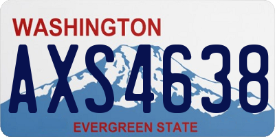 WA license plate AXS4638