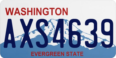 WA license plate AXS4639