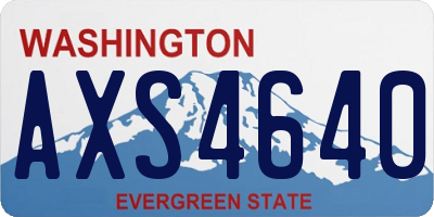 WA license plate AXS4640