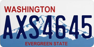 WA license plate AXS4645
