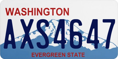 WA license plate AXS4647