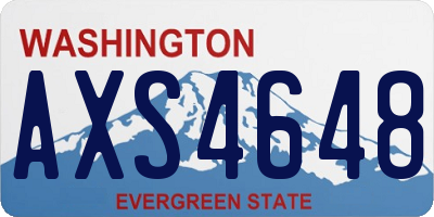 WA license plate AXS4648