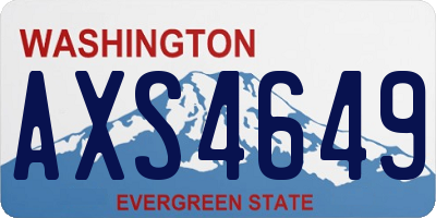 WA license plate AXS4649