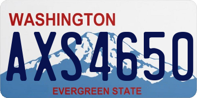 WA license plate AXS4650