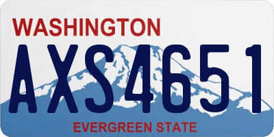 WA license plate AXS4651
