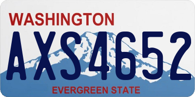 WA license plate AXS4652