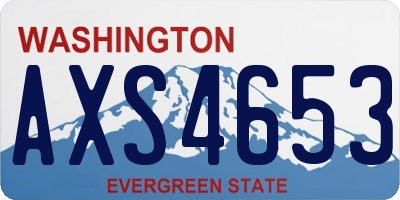 WA license plate AXS4653