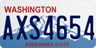 WA license plate AXS4654