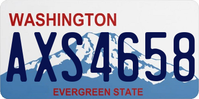 WA license plate AXS4658