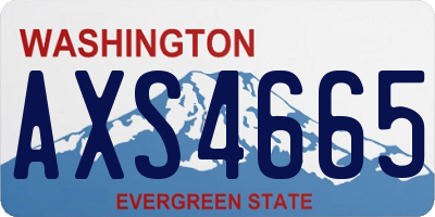 WA license plate AXS4665
