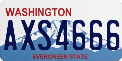 WA license plate AXS4666