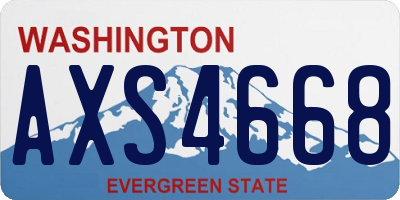 WA license plate AXS4668