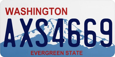 WA license plate AXS4669