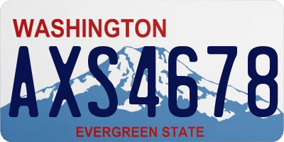 WA license plate AXS4678