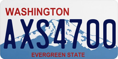 WA license plate AXS4700
