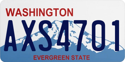 WA license plate AXS4701