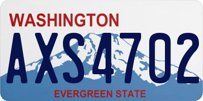 WA license plate AXS4702