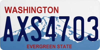 WA license plate AXS4703