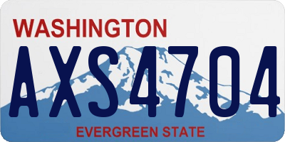 WA license plate AXS4704