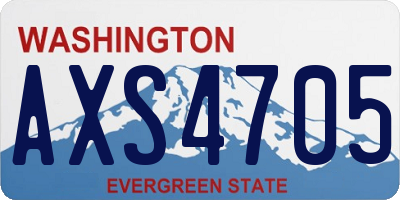 WA license plate AXS4705
