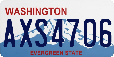 WA license plate AXS4706
