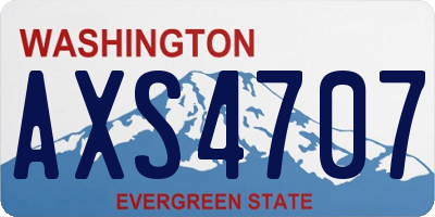 WA license plate AXS4707