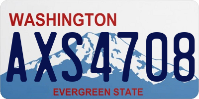 WA license plate AXS4708