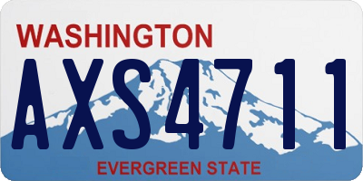 WA license plate AXS4711
