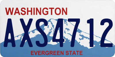 WA license plate AXS4712