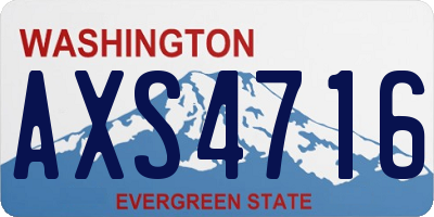 WA license plate AXS4716