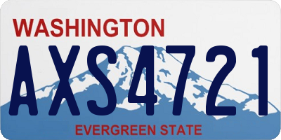 WA license plate AXS4721