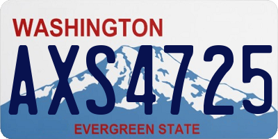 WA license plate AXS4725