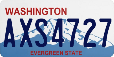 WA license plate AXS4727