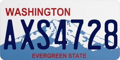 WA license plate AXS4728