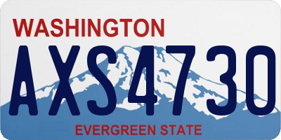 WA license plate AXS4730