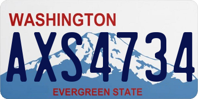WA license plate AXS4734