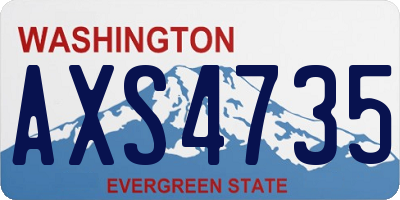 WA license plate AXS4735