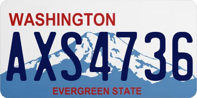 WA license plate AXS4736