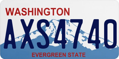 WA license plate AXS4740