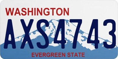 WA license plate AXS4743