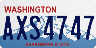 WA license plate AXS4747
