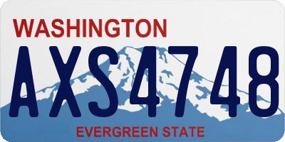 WA license plate AXS4748