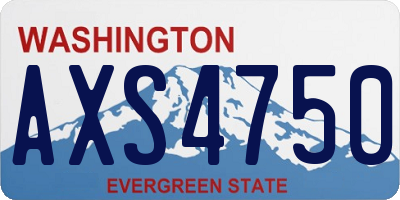WA license plate AXS4750