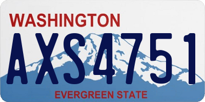 WA license plate AXS4751