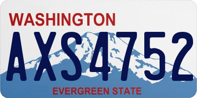 WA license plate AXS4752