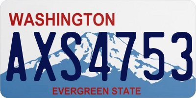 WA license plate AXS4753