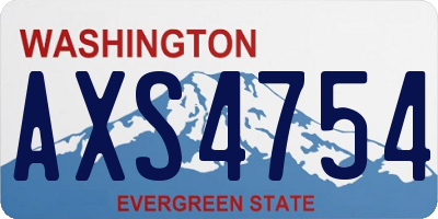 WA license plate AXS4754