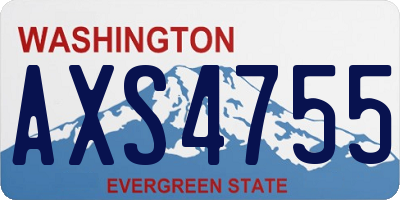 WA license plate AXS4755