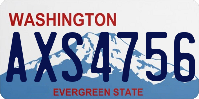 WA license plate AXS4756