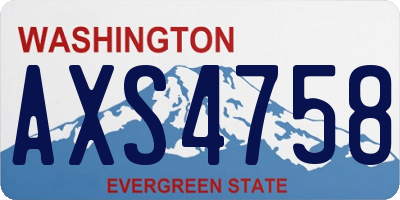 WA license plate AXS4758